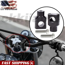 Motorcycle 1" 25mm Handlebar Risers Mount Clamps Adapter Black for Harley Honda