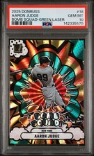 2025 Panini Donruss - Bomb Squad Aaron Judge #18 Green Laser   PSA 10  Pop10