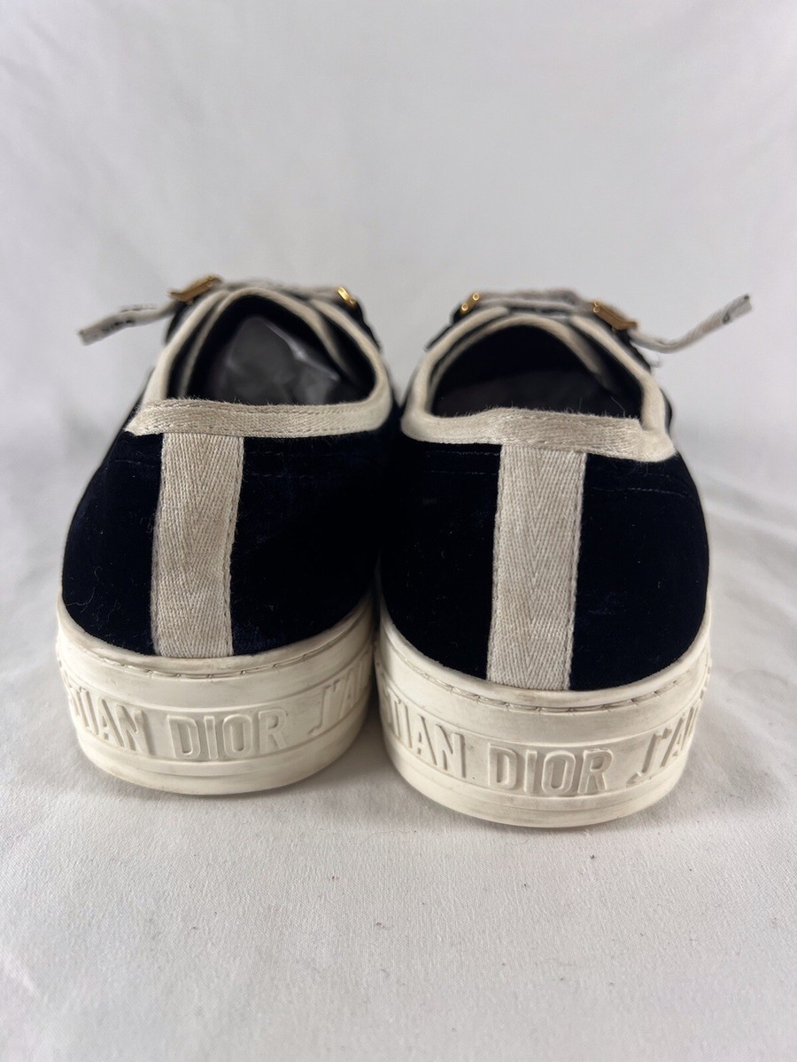 CHRISTIAN DIOR Navy Blue Walk'N'Dio Logo Trainers Made in