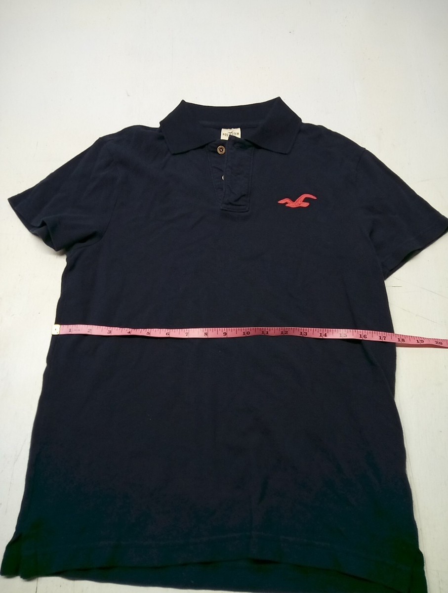 【Hollister】メンズポロシャツ 新作ネイビーカラー/青刺繍ロゴ　サイズL Hollister - 【Hollister】メンズポロシャツ 新作ネイビーカラー