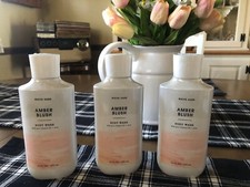 Lot of 3-White Barn/Bath  Body Works "Amber Blush" Body Wash-10 ounce