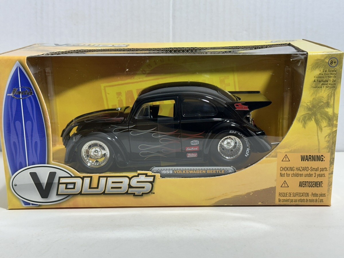 JADA VDUBS 1959 VW VOLKSWAGEN BEETLE DRAG BLACK 1:24 DIECAST MODEL