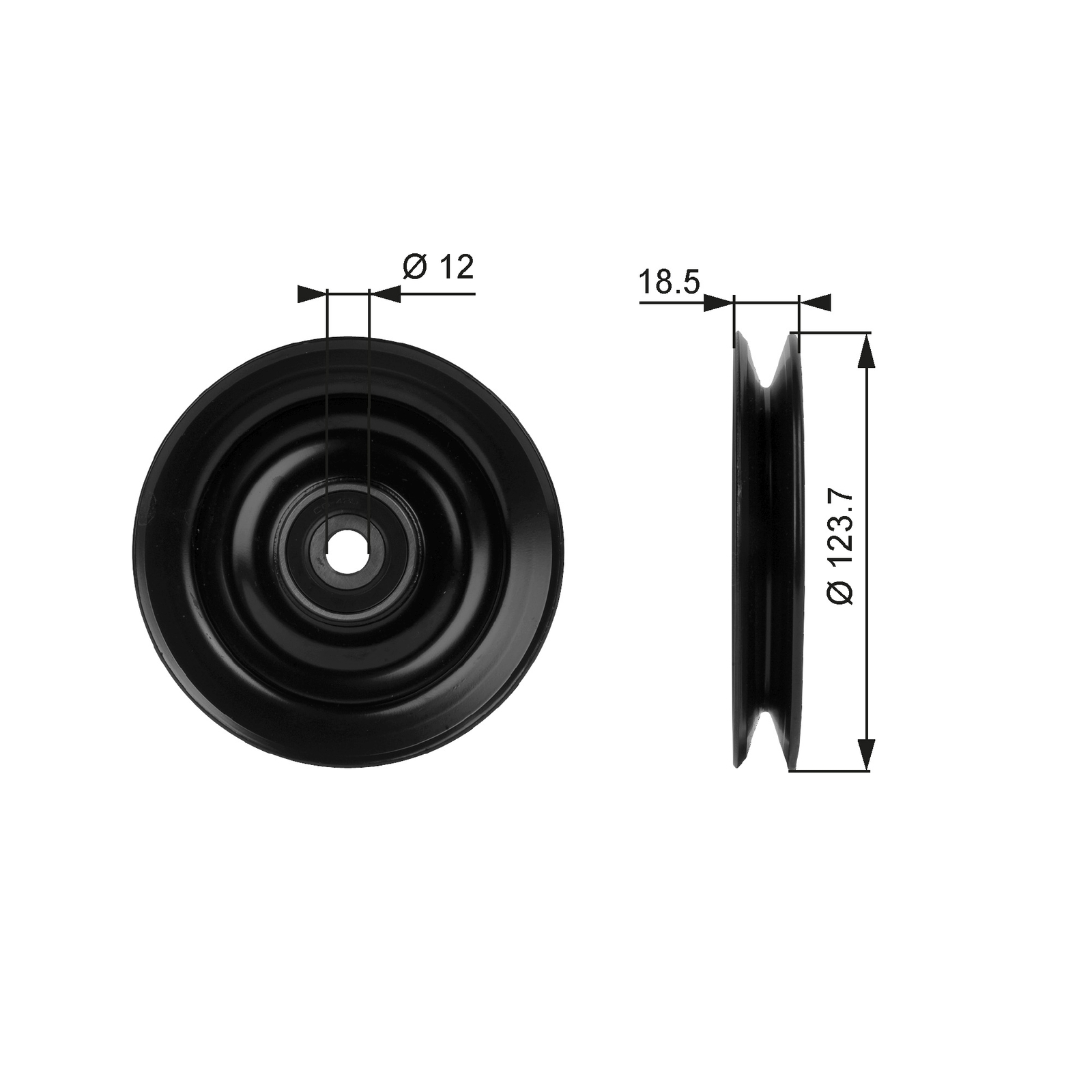 GATES T38040 Deflection/Guide Pulley, V-belt for CHRYSLER,DODGE,EAGLE,PLYMOUTH