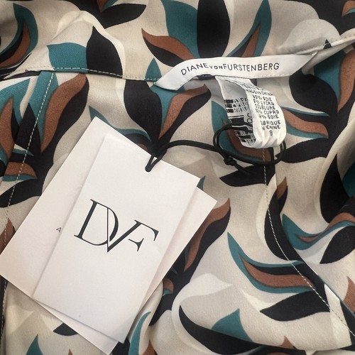NWT Diane von Furstenberg DVF Women’s Sz 8 Agaton Wrap Mini Dress Blue Silk - Picture 6 of 19