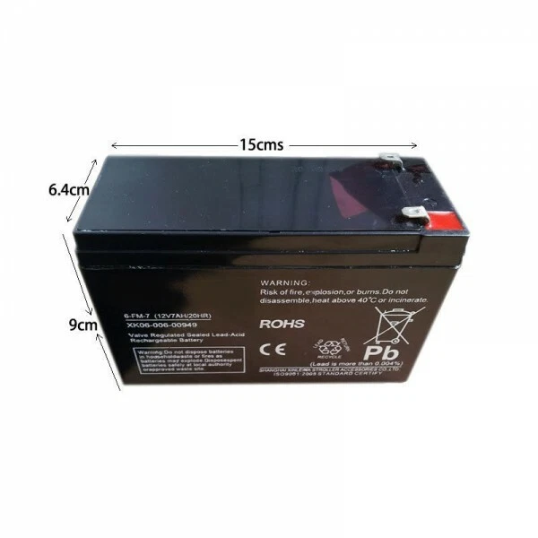 RiiRoo 12V 7AH Rechargeable Battery For Electric Kids Ride On Cars, Bikes, Quads - Image 2 of 2