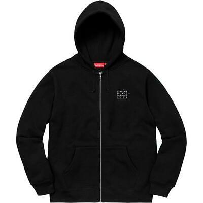 Supreme World Famous Zip Up Hooded Sweatshirt Black Medium S/S 18