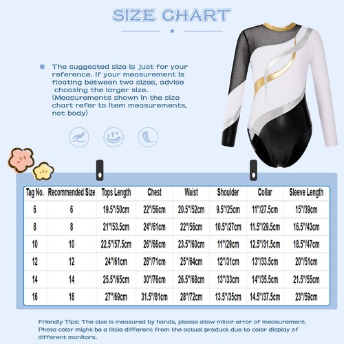 Girls Gymnastics Leotards Sparkly Bodysuit Long Sleeves Ballet Dance Outfit - Picture 10 of 91