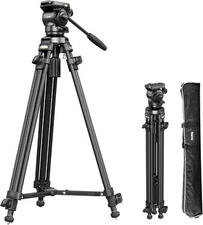 SmallRig 64'' Carbon Fiber Video Tripod Max load. 13.2lb for Camcorder, Camera
