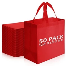 50 Pieces Reusable Totes Bag Bulk Shopping Bags Non Woven Grocery Bag 