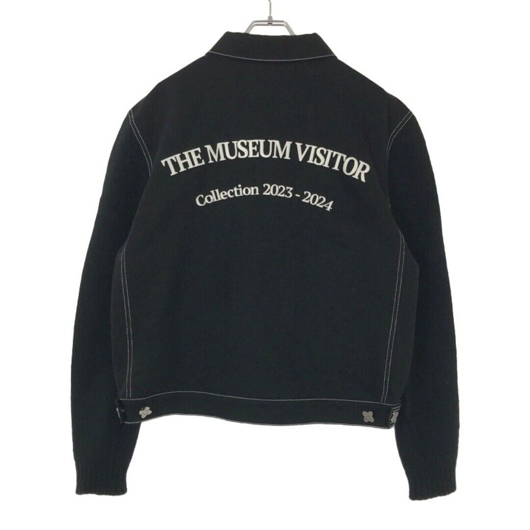 THE MUSEUM VISITOR Logo Embroidered Sleeve Knit Denim Jacket THE MUSEUM VISITOR Logo Embroidered Sleeve Knit Denim Jacket