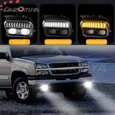 Led Fog Lightsdrl For 2003-06 2007 Chevy Silverado Avalanche Front Bumper Lamps