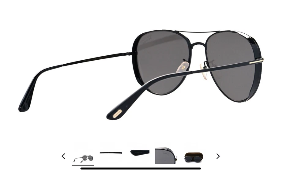 Monturas de gafas de sol de aviador de metal dorado Tom Ford TF 723-K 32G 61-17-145 DEMO Foto 3 de 4