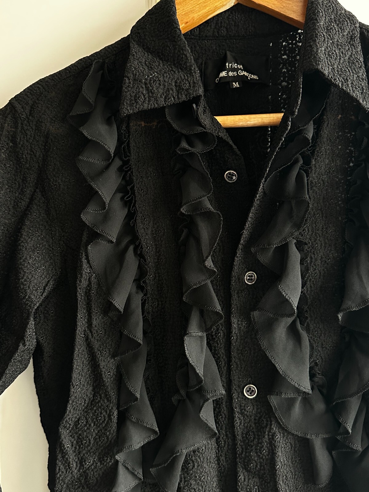 Womens Comme des Garcon Blouse RRP £650 M Black High Fashion Shirt Black DSM image 4