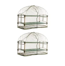 Disc-O-Bed Mosquito Net and Frame for Bunkable Camping Cots, Green (2 Pack)
