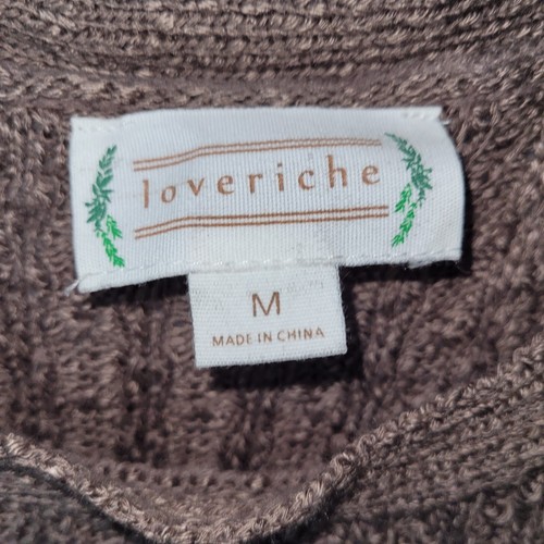 Loveriche Sweater Dress Womens M Brown Long Sleeve Ribbed Knit Stretch Mini - Picture 4 of 12