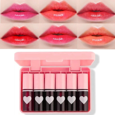 6 Colors Lip Stain Tint Set Mini Liquid Lipstick Waterproof Long-Lasting Non-Dry