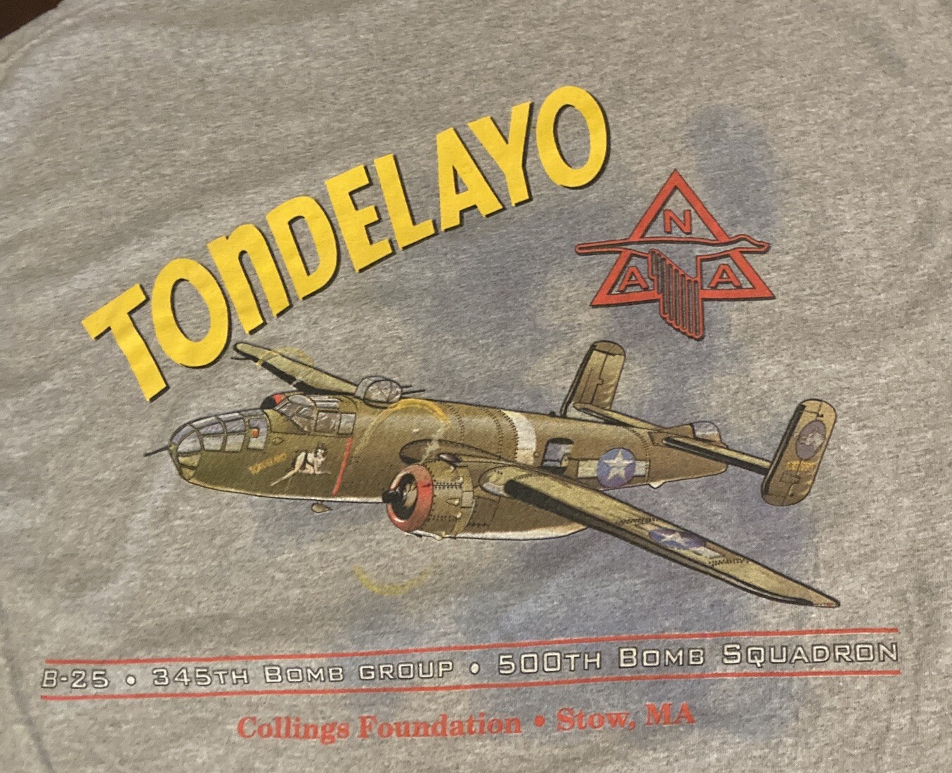 VINTAGE B-25 Mitchell Bomber Tondelayo Large Shirt 50… - Gem