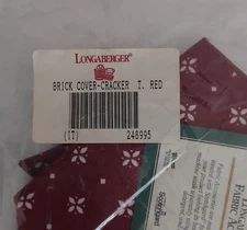 Longaberger Fabric Liner Brick Cover Cracker Traditional Red #248995 NIP