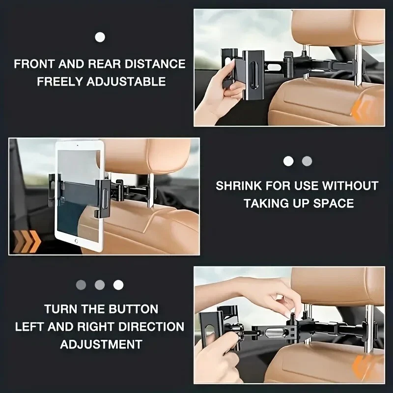 Car Back Seat Headrest Mount Tablet Holder Universal for iPad iPhone Phones GPS - Image 3 of 4