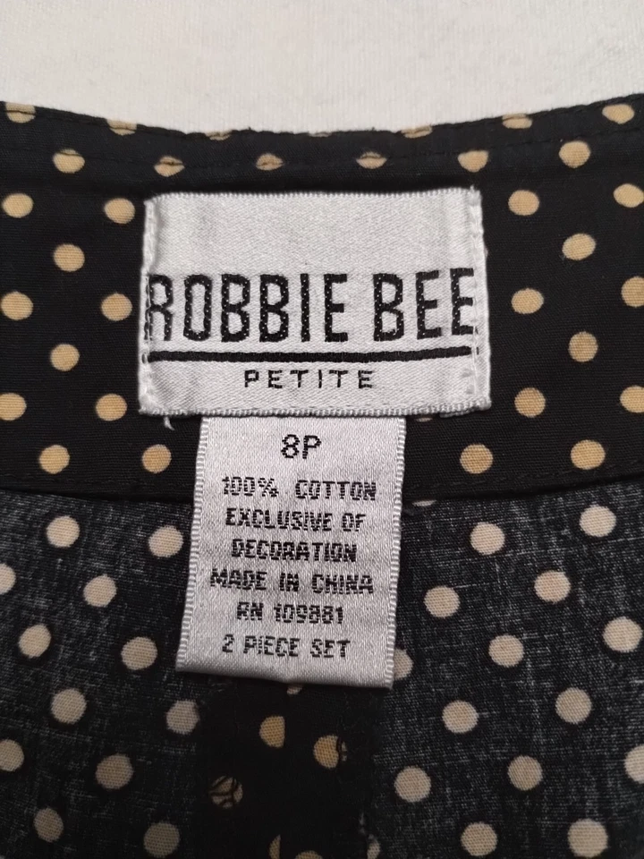 Falda para mujer Robbie Bee línea A talla 8P negra con lunares dorados y ribete pequeña Foto 3 de 4