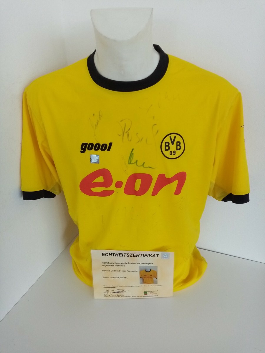 BVB Trikot 03/04 Teamsigniert Borussia Dortmund Autogramm 