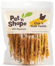 Pet 'n Shape Chik 'n Hide Twists, Chicken Wrapped Rawhide Dog Treats, 16 oz