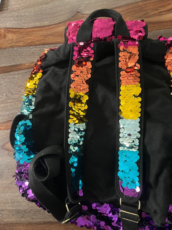 VIntage RARE Victoria’s Secret Pink OMBRE Sequin Rainbow Backpack Fashion Show - Image 4 of 4