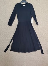 Eliza J Dress Womens Size Small Black Fit & Flare Sweater 3/4 Sleeve