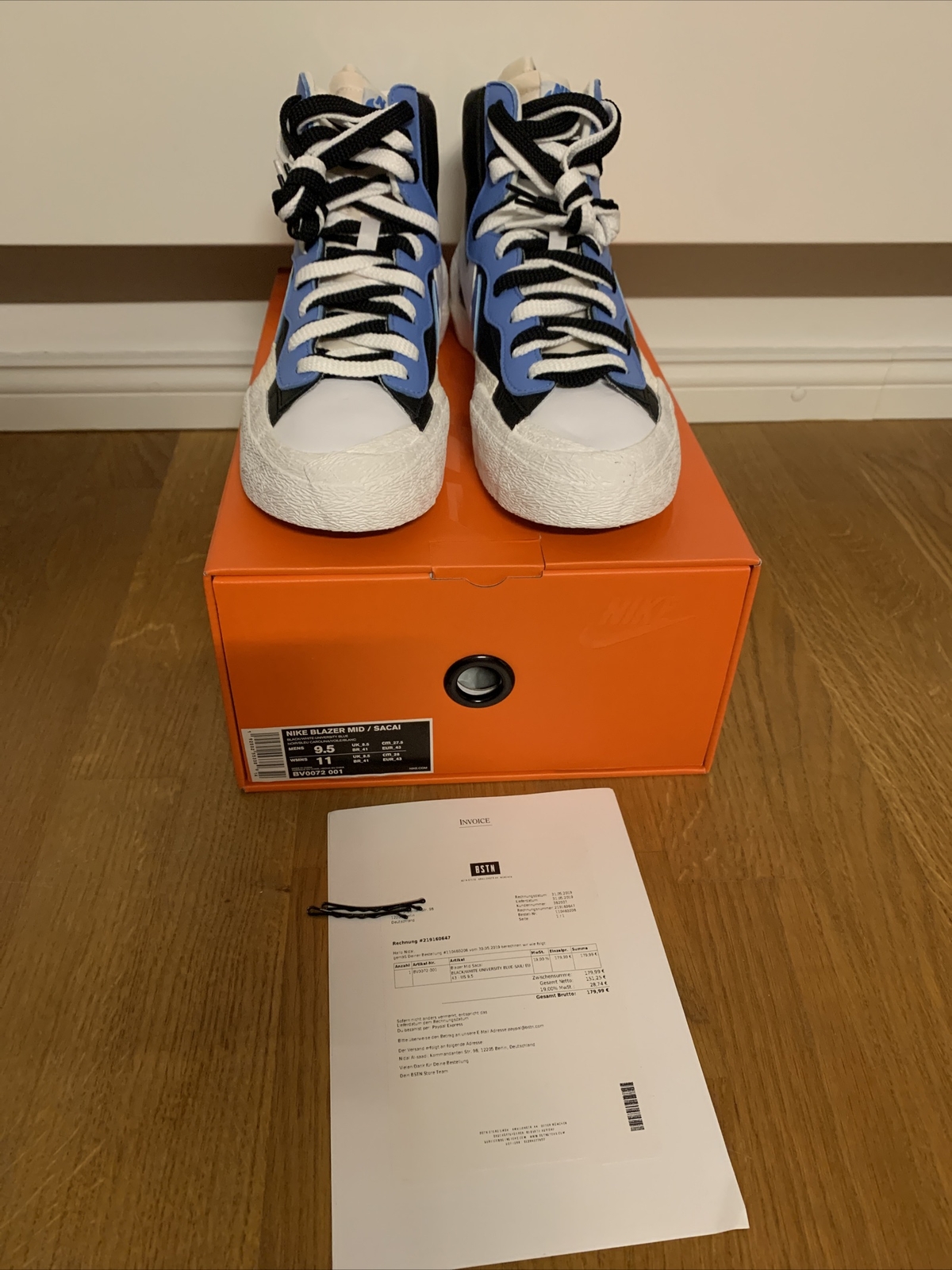 SACAI X NIKE Blazer Nike x Sacai blu medio taglia 43 US 9 5 fondo di magazzino