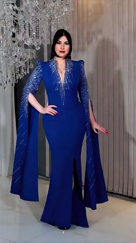 Evening African Women Wedding Party Bodycon Long Dress Rhinestone Gown Clothes - Picture 24 of 28
