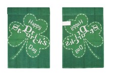 12x18 Happy St. Patricks Day Three Leaf Clover Sleeved Garden 12"x18" Flag 100D