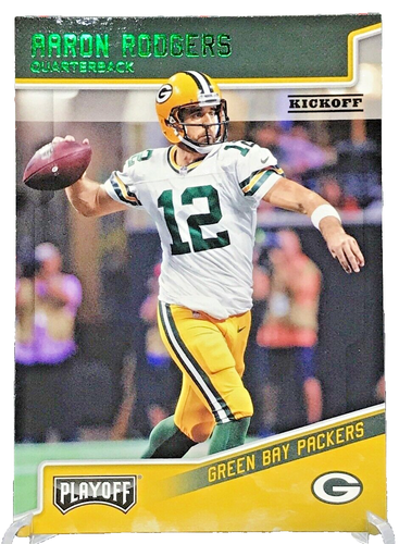 2018 Panini Playoff Aaron Rodgers Green Foil Kickoff Parallel #69 ...