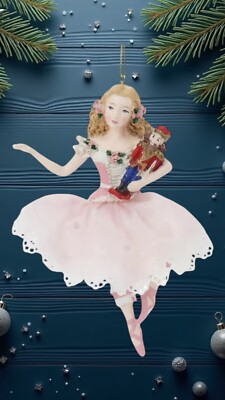 Intricate Nutcracker Ballet Clara Ornament Pastel Pink Ballerina  Kurt Adler
