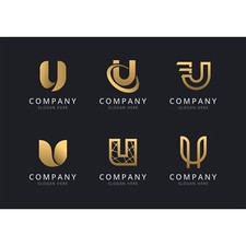 Modèles de logo Illustrator Golden Color 30