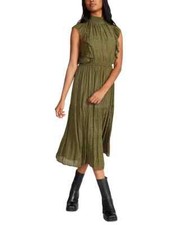 Steve Madden L58820 Women's Olive Night Anna Smocked-Neck Dress Size M
