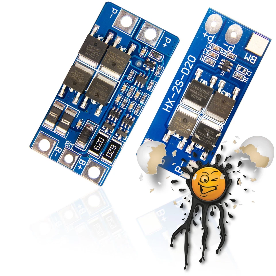 MARKENLOS HX-2S LiPo BMS 2S 10A Laderegler Lithium Phosphat 7,4V BMS Standard Balanced