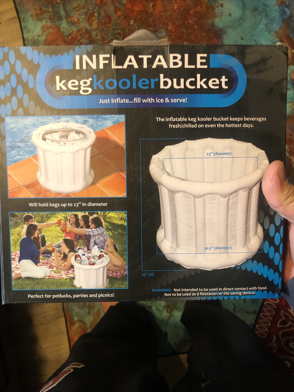 Inflatable Keg Cooler Bucket/Fill Keg (23') Wide With Ice & Your