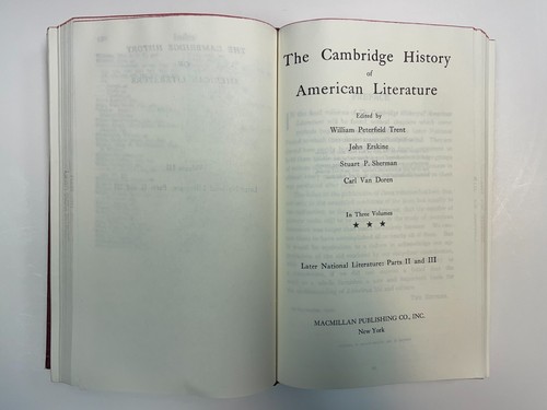 The Cambridge History of American Literature 3 Volumes in One 1917 HC Ex-Lib - Picture 15 of 21