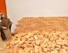 Krippenbau, Krippenzubehör, Backsteine versch. Terrakotta-Töne 100St. 24x12x6mm