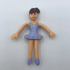 Rinco Ballerina Blue Tutu Posable/Bendable Arms and Legs 3" Figure Cake Topper