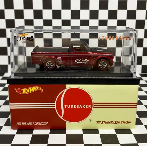 *RLC* Hot Wheels 2016 Red Line Club Red 1963 Studebaker Champ Truck 1/64