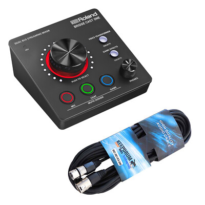 Roland Bridge Cast One Dual Bus Streaming Mixer Interface mit keepdrum XLR-Kabel