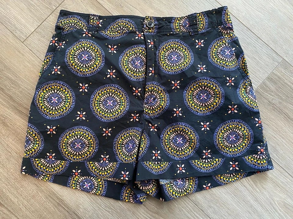 Pantalones Cortos Informales Anthropologie Maeve Mujer Geométricos Abstractos Ciudad Motivo Negro 12 Foto 3 de 4