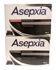 2 PACK! ASEPXIA CARBON DETOX 100g x 2 bars of acne fighting soap NEW FORMULA!!!