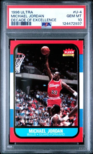1996 Fleer Ultra #U-4 Michael Jordan Decade of Excellence PSA 10 Gem MT || (937)