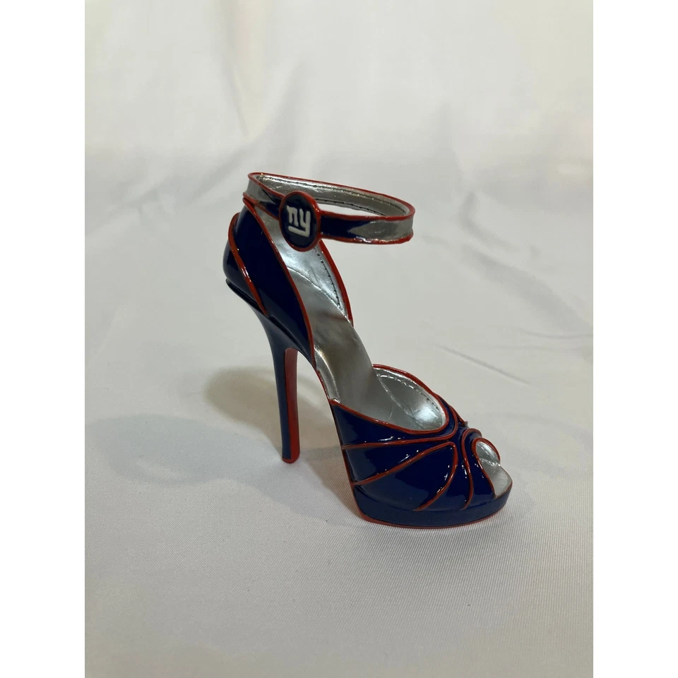 Zapato de equipo decorativo de los New York Giants NFL coleccionable tacón alto aguja Foto 3 de 4