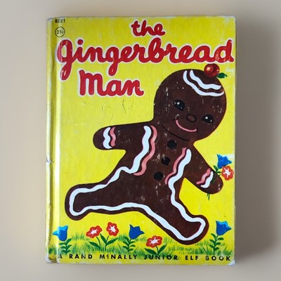 THE GINGERBREAD MAN, Wallace C Wadsworth 60s Rand McNally Junior Elf Book GVC