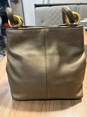 LJS Collection Vintage Crossbody Metalic Bronze Gold Handbag Hardware Excellent