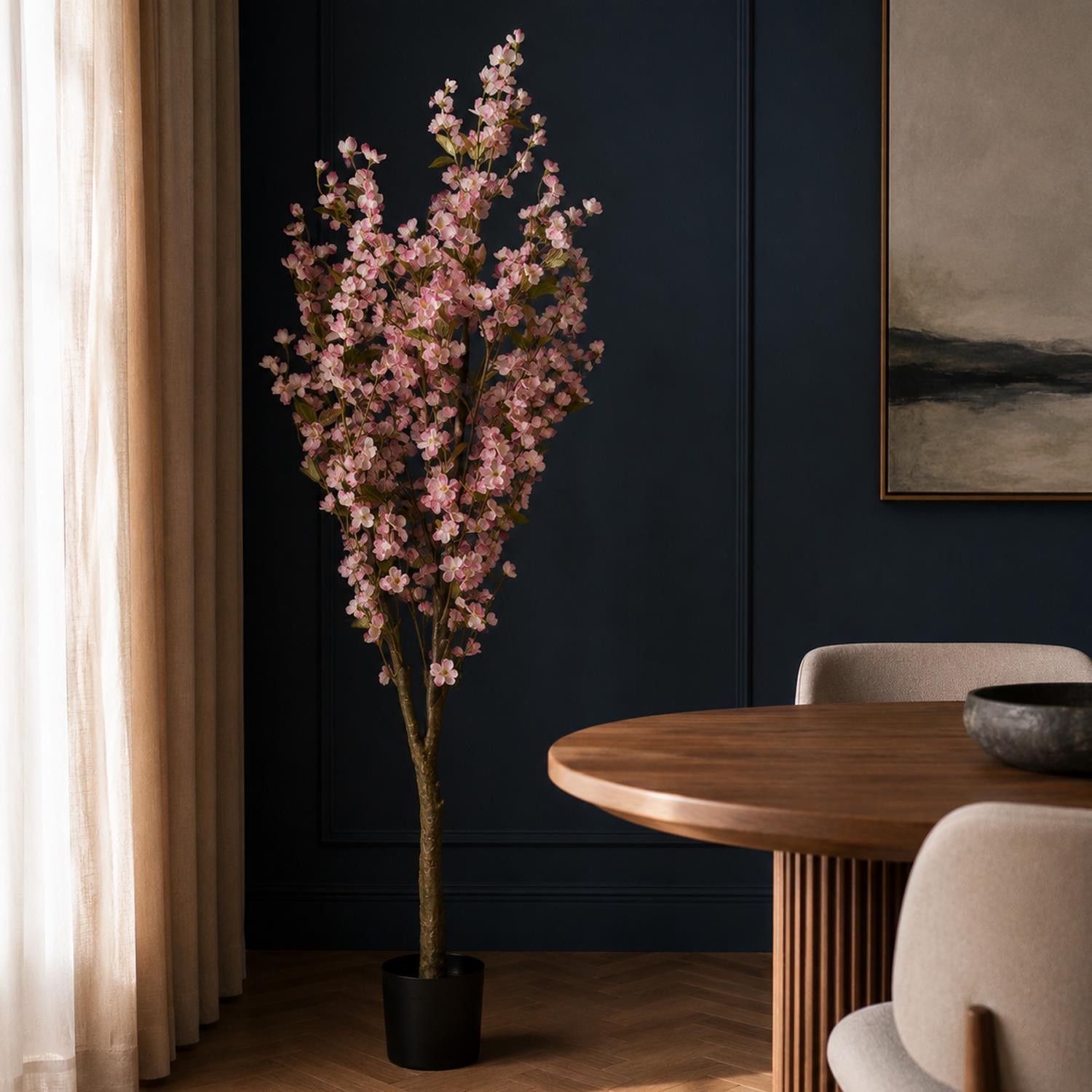 Artificial Pink Cherry Tree 180cm Light Realistic Faux Indoor Home Office Decor