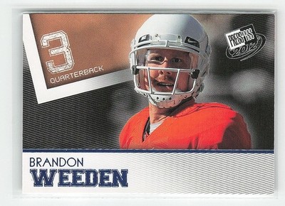 2012 Press Pass Football Brandon Weeden Blue #48 Oklahoma State Cowboys